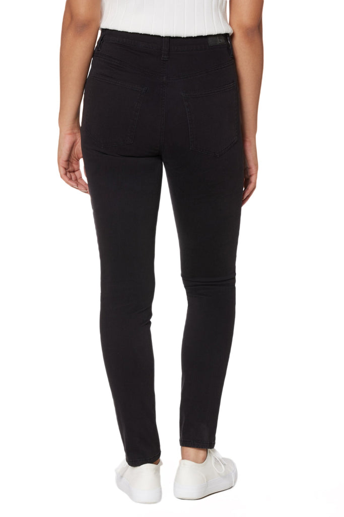 Zola Moto Skinny Zip Pants, Black | UNIONBAY